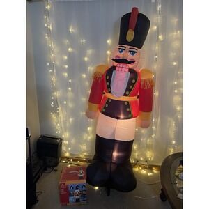VERY RARE Nutcracker Blow Up Home Depot Airblown Inflatable Gemmy 7 Feet Tall